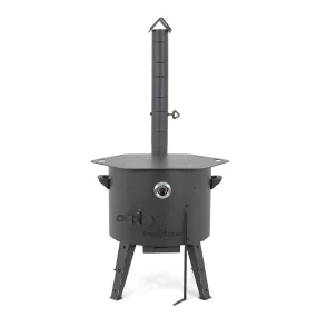 Feuerofen Utschak Ø 49 cm mit Abzugsrohr, für Kasan 22 L, Thermometer, Ofenplatte