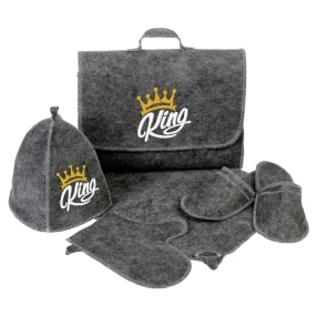 Набор банный портфель - KING, 5 предметов, серый Набор банный портфель - KING, 5 предметов, серый