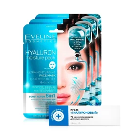 Gesichtspflegeset - Hyaluron, Creme + Maske: 3 Stk.