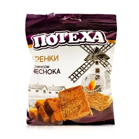 Гренки - Потеха, со вкусом чеснока, 80 г