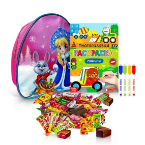 Подарочный рюкзак с конфетами и раскраской - Снегурочка, 20 х 23 см Подарочный рюкзак с конфетами и раскраской - Снегурочка, 20 х 23 см