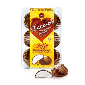 Zefir- Lanesch, mit Vanillegeschmack in kakaohaltiger Fettglasur, Neva, 450 g