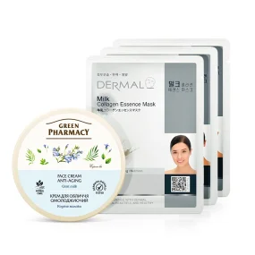 Gesichtspflegeset - Verjüngend, mit Milchproteinen, Creme + Maske: 3 Stk.