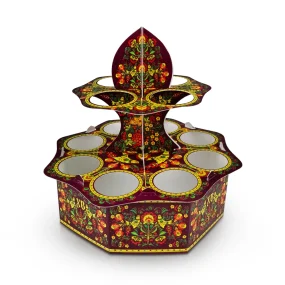 Пасхальная подставка на 12 яиц - Хохлома, картон