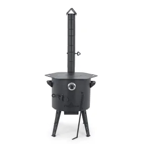 Feuerofen Utschak Ø 40 cm mit Abzugsrohr, für Kasan 12 L, Thermometer, Ofenplatte