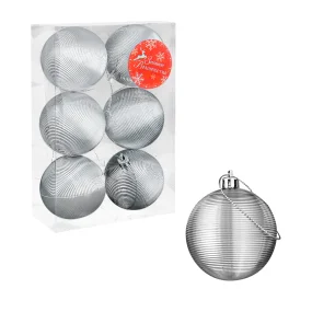 Weihnachtskugeln - Talassa, Kunststoff, Farbe silber, Ø 6 cm, 6 Stk. Weihnachtskugeln - Talassa, Kunststoff, Farbe silber, Ø 6 cm, 6 Stk.