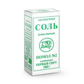 Соль каменная, засолочная, Моя семья, 1 кг Соль каменная, засолочная, Моя семья, 1 кг