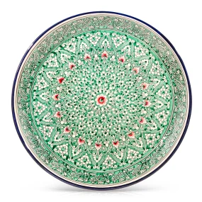 Lagan - KaraKalam grün, Rischtan Keramik, Ø 37 cm Lagan - KaraKalam grün, Rischtan Keramik, Ø 37 cm