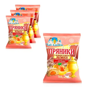 Пряники - Чай вдвоем, со вкусом абрикоса, 4 х 360 г Пряники - Чай вдвоем, со вкусом абрикоса, 4 х 360 г