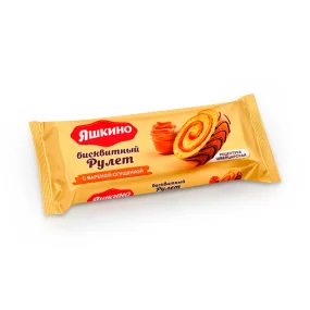 Biskuitrolle, mit gekochter Kondensmilch, Jaschkino, 200 g