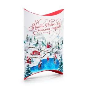 Подарочная коробка фигурная - 5 штук - Пусть Новый Год теплом согреет!, картон,19 х 14 х 4 см