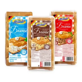 Bliny, Pfannkuchen Rollen-Set - Satt, handgemacht, Alexander, 3 x 450 g