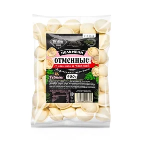 Pelmeni, Teigtaschen - Otmennye, mit Schweine- und Rindfleischfüllung, Dymow, 900 g Pelmeni, Teigtaschen - Otmennye, mit Schweine- und Rindfleischfüllung, Dymow, 900 g