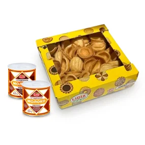 Set - Geschenk vom Eichhörnchen, Süße Schalen für Nüsse + gekochtes Kondensmilcherzeugnis, 990 g Set - Geschenk vom Eichhörnchen, Süße Schalen für Nüsse + gekochtes Kondensmilcherzeugnis, 990 g