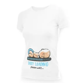 T-Shirt für Frauen - Design Baby loading, blau, Baumwolle