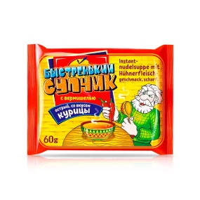 Лапша быстрого приготовления - Быстренький супчик, со вкусом курицы пикантный, 60 г Лапша быстрого приготовления - Быстренький супчик, со вкусом курицы пикантный, 60 г
