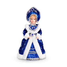 Figur - Schneemädchen, in blauem Pelzmantel und Kokoschnik, 35 cm Figur - Schneemädchen, in blauem Pelzmantel und Kokoschnik, 35 cm