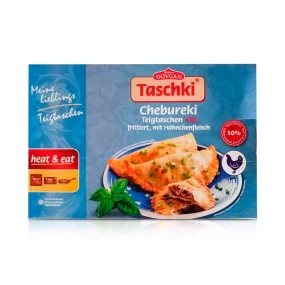 Tschebureki, Teigtaschen - Taschki, mit Hähnchenfleischfüllung, frittiert, Dovgan, 240 g