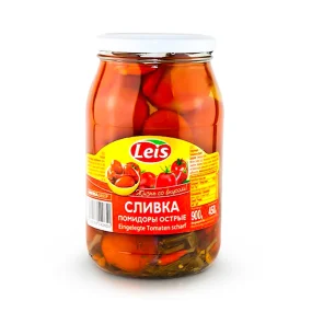 Томаты - Сливка, острые, 900 г Томаты - Сливка, острые, 900 г