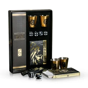 Подарочный набор - Характер и сила, карты, домино, стопки, кости игральные, 22 х 15 х 3,5 см