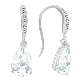Серьги-подвески, серебро 925°, фианит, 27 мм Серьги-подвески, серебро 925°, фианит, 27 мм