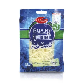Snack aus Riesenkalmar-Streifen, getrocknet und gesalzen, 36 g