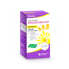 Витамин Д3 - Мишки, для детей,  Эвалар, 30 жевательных пастилок 
