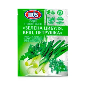 Смесь зелени, зелёный лук, укроп и петрушка, Iris, 10 г Смесь зелени, зелёный лук, укроп и петрушка, Iris, 10 г