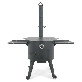 Feuerofen Utschak Ø 49 cm mit Abzugsrohr, für Kasan 22 L, Thermometer, Transportrollen, Ablagetischen, Ofenplatte