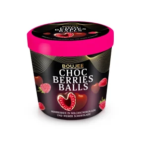Himbeeren in Milchschokolade und weißer Schokolade, Boujee, 140 g