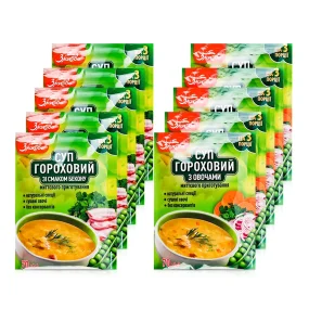 Instant-Erbsensuppen Set, Slakowo, 10 x 70 g