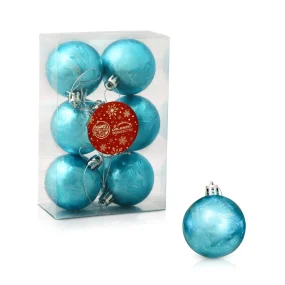 Weihnachtskugeln-Set - Severina, blau, Kunststoff, Ø 5 cm, 6 Stk. Weihnachtskugeln-Set - Severina, blau, Kunststoff, Ø 5 cm, 6 Stk.