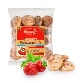 Süßgebäck Prjaniki, mit Erdbeergeschmack, Lackmann, 400 g