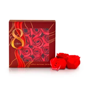 Набор мыльных лепестков - С 8 Марта, цвет красный, 16 шт.