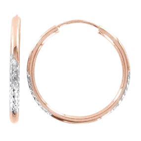 Серьги-кольца, красное / белое золото 585°, Ø 25 мм Серьги-кольца, красное / белое золото 585°, Ø 25 мм