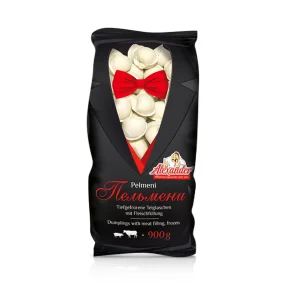 Pelmeni, Teigtaschen, mit Schweine- und Rindfleischfüllung, handgemacht, Alexander, 900 g Pelmeni, Teigtaschen, mit Schweine- und Rindfleischfüllung, handgemacht, Alexander, 900 g