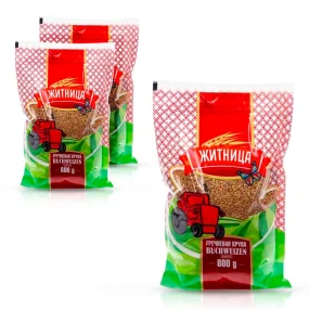 Крупа гречневая обжаренная, Житница, 3 х 800 г
