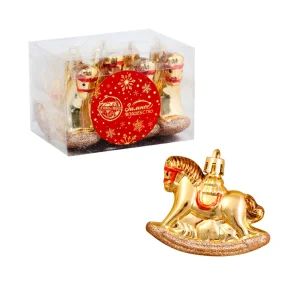Weihnachtsbaumschmuck Set - Schaukelpferd, Kunststoff, gold, 5 х 6,5 cm, 4 Stk. Weihnachtsbaumschmuck Set - Schaukelpferd, Kunststoff, gold, 5 х 6,5 cm, 4 Stk.