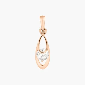 Anhänger, Rotgold 585°, Zirkonia, 22 mm