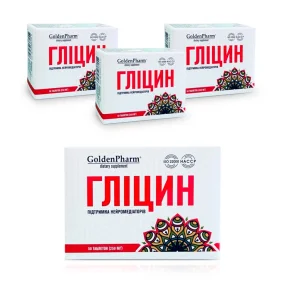 Glycin, Golden Pharm, 50 Tabletten х 4 Glycin, Golden Pharm, 50 Tabletten х 4