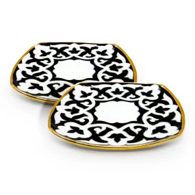 Набор тарелок Пахта гул, с золотом, фарфор, 20,5 х 20,5 см, 2 шт. Набор тарелок Пахта гул, с золотом, фарфор, 20,5 х 20,5 см, 2 шт.