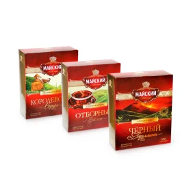 Schwarzteebeutel-Set - Majskij, 3 x 100 Btl.