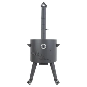 Feuerofen Utschak Ø 44 cm mit Abzugsrohr, für Kasan 16 l, Thermometer, Transportrollen,