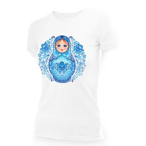 T-Shirt für Frauen - Design Matryoshka sinyaya, Baumwolle