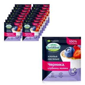 Haferflocken mit Erdbeeren, Blaubeeren und Himbeeren, Gudwill, 17 х 40 g