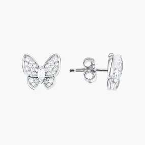Kinderohrringe, Silber 925° , Zirkonia, Ohrstecker-Verschluss, 10 mm