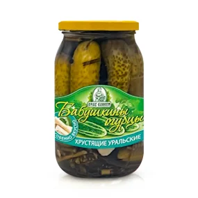Огурцы - Бабушкины, хрустящие Уральские, Omas Gurken, 880 г Огурцы - Бабушкины, хрустящие Уральские, Omas Gurken, 880 г