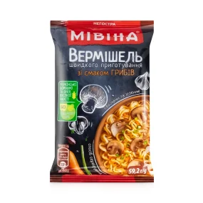 Лапша быстрого приготовления, со вкусом грибов, Мивина, 59 г