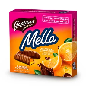 Gelee-Konfekt - Mella, mit Orangengeschmack, in Schokolade, 190 g    