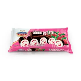 Mini-Biskuitrollen mit Himbeerfüllung, 175 g Mini-Biskuitrollen mit Himbeerfüllung, 175 g